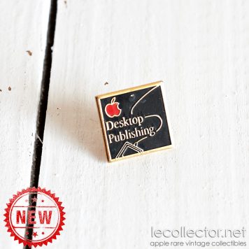 Apple computer Desktop publishing red apple black square lapel pin