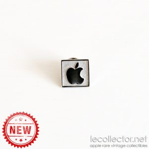 apple silver square lapel pin