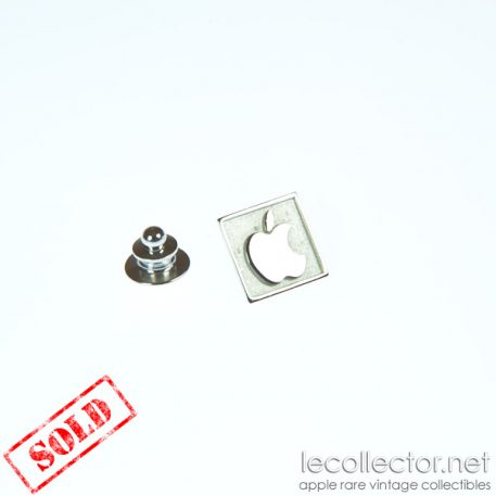 apple computer square silver lapel pin le collector