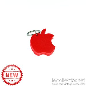 foam red apple computer logo keyring