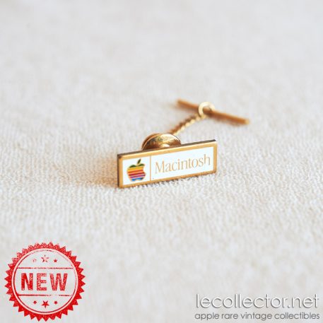 Gold plated chain tie tack Macintosh vintage tack lapel pin, original promo item 1984