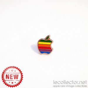 Apple computer rainbow 6 colors hard enamel silver lapel pin Decat Paris