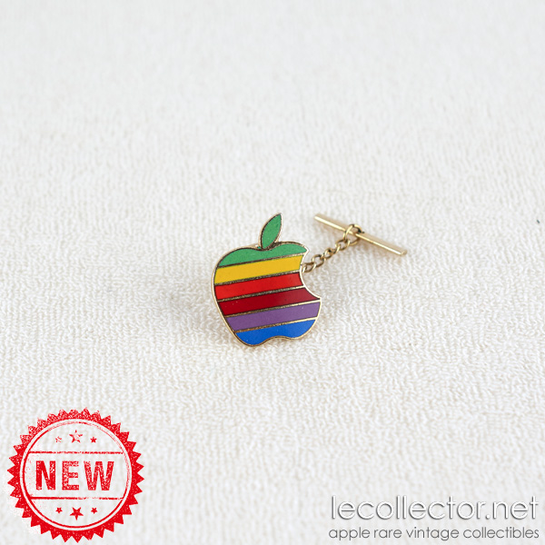 Vintage Apple Computer Tie Tack Lapel Pin Rainbow Logo